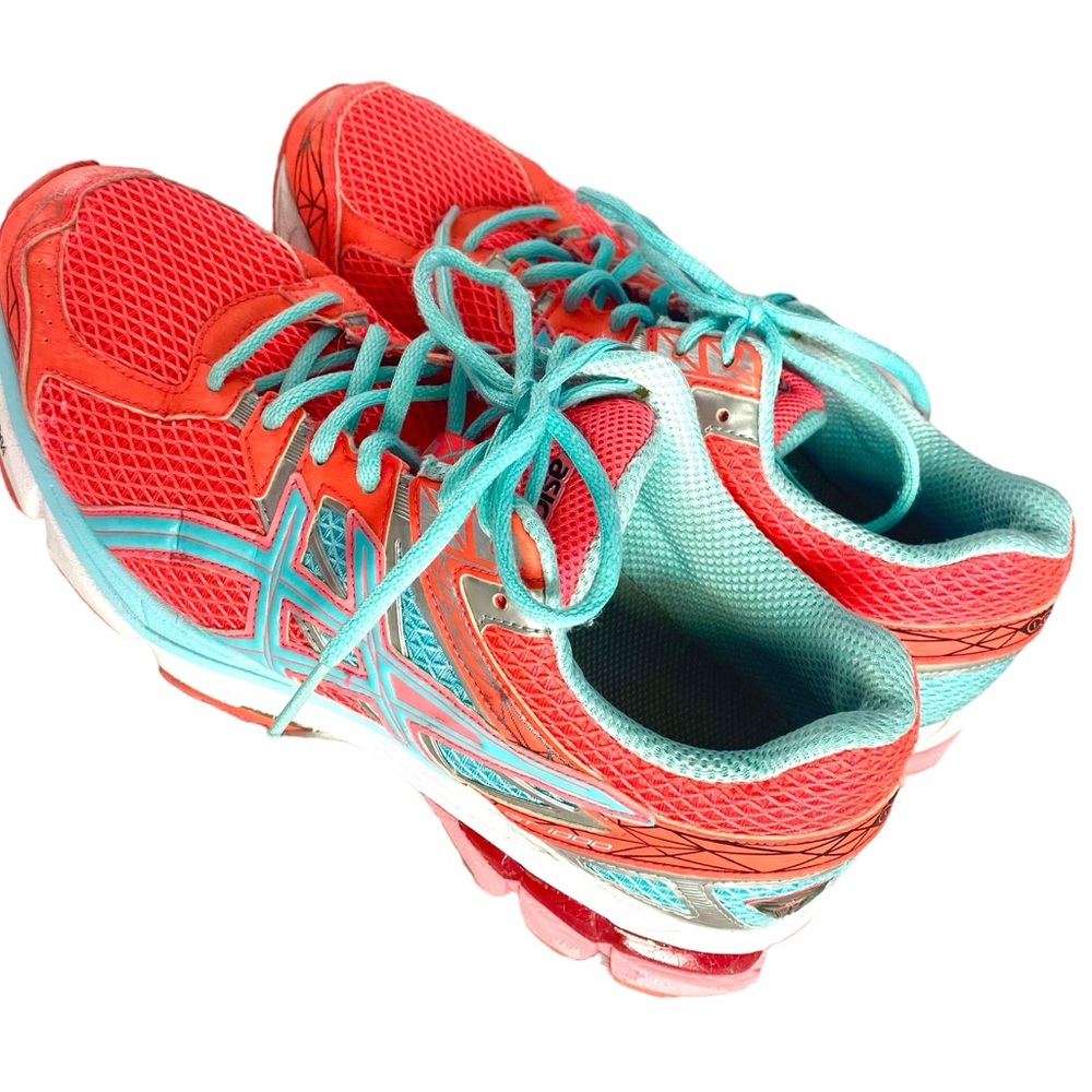 ASICS Superbright Neon Orange & Turquoise Blue Running Shoes Women’s Siz… - Picture 3 of 4